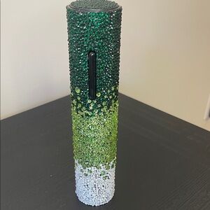 Green and White Rhinestone Wine opener